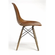 Home Square Leather & Mango Wood Side Chair in Brown - Set of 2