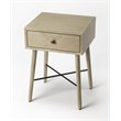 Home Square Bayur Wood Drawer Accent Table in Gray - Set of 2