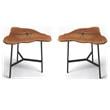 Home Square Modern Live Edge End Table in Natural Finish - Set of 2