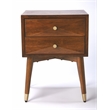 Home Square Modern Two Drawer Nightstand in Brown Finish - Set of 2