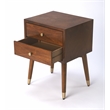 Home Square Modern Two Drawer Nightstand in Brown Finish - Set of 2
