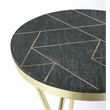 Home Square Marble and Brass Accent Table in Green - Set of 2