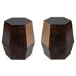 Home Square Wood Accent Table in Antique Gold Finish - Set of 2