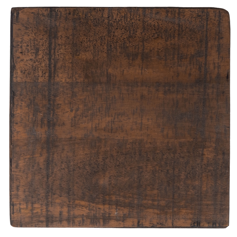 Home Square Modern Wood and Metal Accent Table in Brown Finish - Set of 2