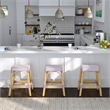 Home Square Rattan Counter Stool in White and Purple - Set of 2