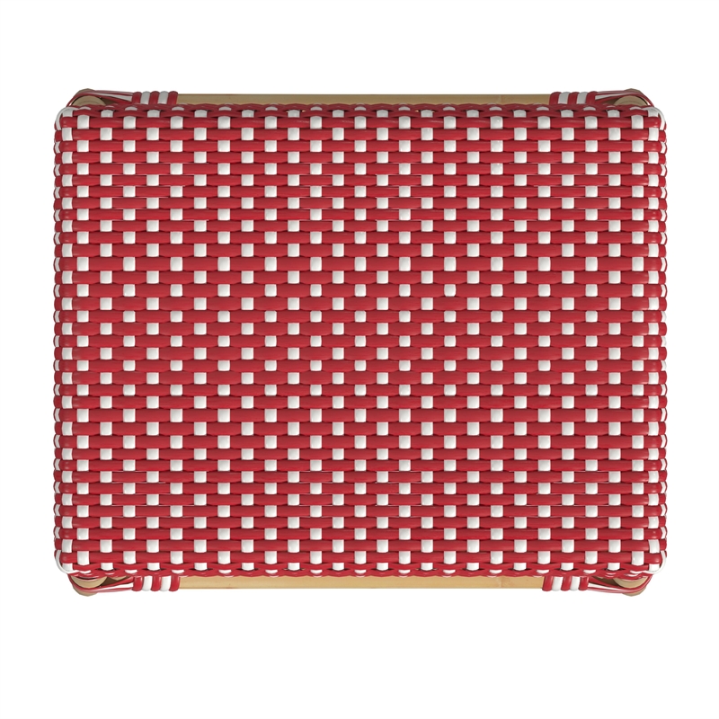 Home Square Rattan Counter Stool in Red and White - Set of 2