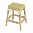Home Square Rattan Counter Stool in Yellow and White - Set of 2
