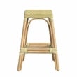 Home Square Rattan Counter Stool in Yellow and White - Set of 2