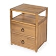 Home Square Transitional Wood Nightstand in Natural Finish - Set of 2