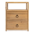 Home Square Transitional Wood Nightstand in Natural Finish - Set of 2