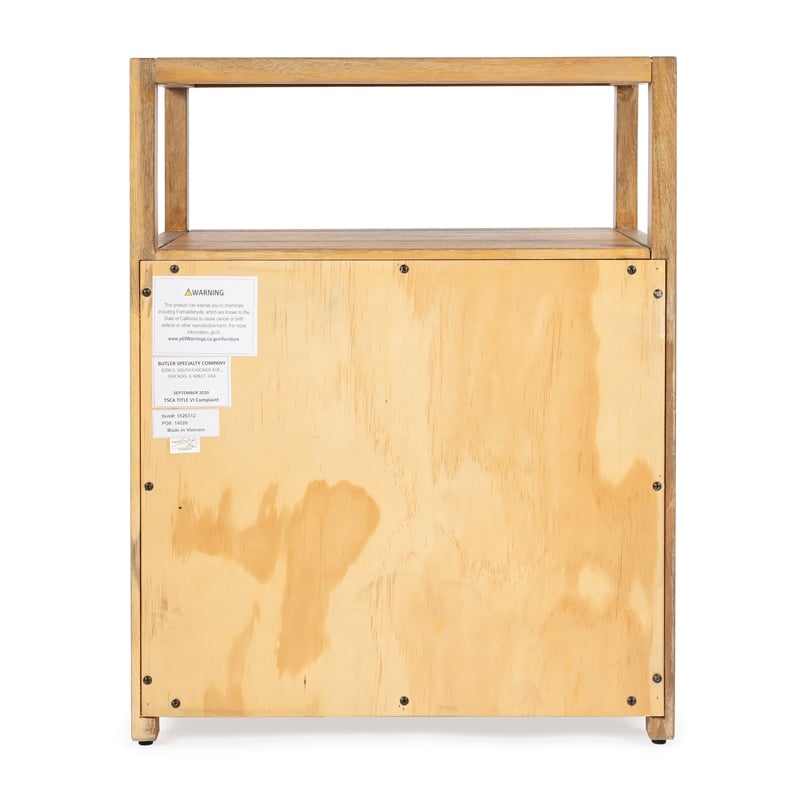 Home Square Transitional Wood Nightstand in Natural Finish - Set of 2