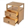 Home Square Transitional Wood Nightstand in Natural Finish - Set of 2