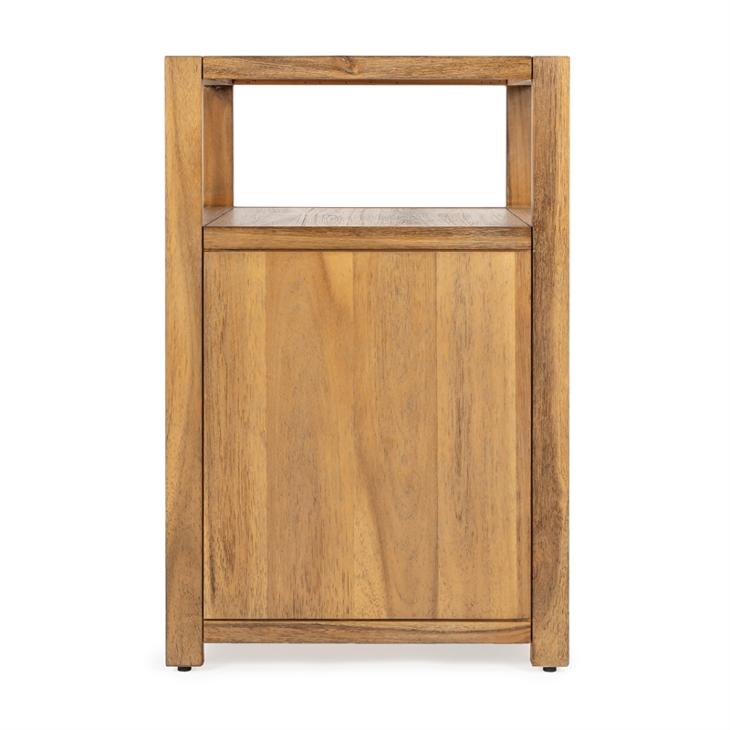 Home Square Transitional Wood Nightstand in Natural Finish - Set of 2