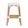 Home Square Rattan Backless Barstool in White Finish - Set of 2