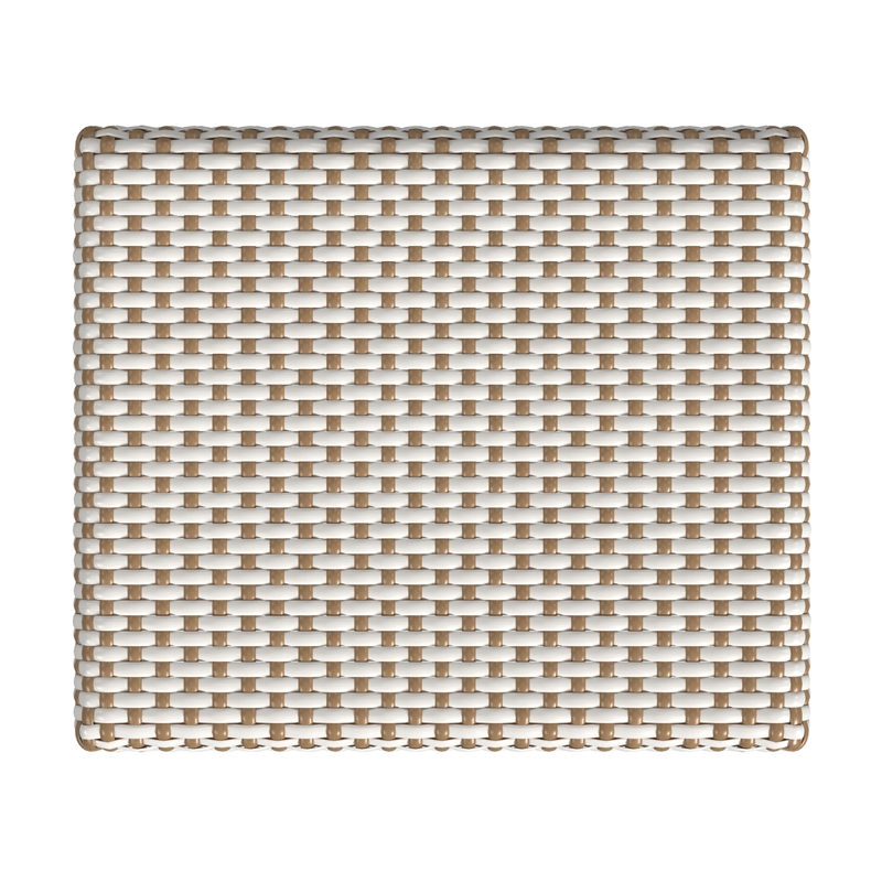 Home Square Rattan Woven Barstool in Beige and White - Set of 2