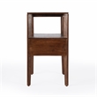 Home Square Wood 1 Drawer Cane Nightstand in Brown - Set of 2