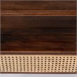 Home Square Wood 1 Drawer Cane Nightstand in Brown - Set of 2