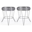 Home Square Decorative Wire Iron Accent Table in Dark Silver - Set of 2