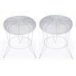 Home Square Decorative Wire Iron Accent Table in Bright White - Set of 2