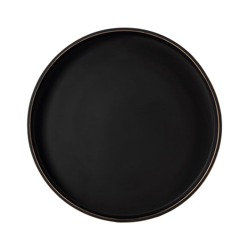 Home Square Large Pedestal Side Table in Black Finish - Set of 2