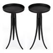 Home Square Large Pedestal Side Table in Black Finish - Set of 2