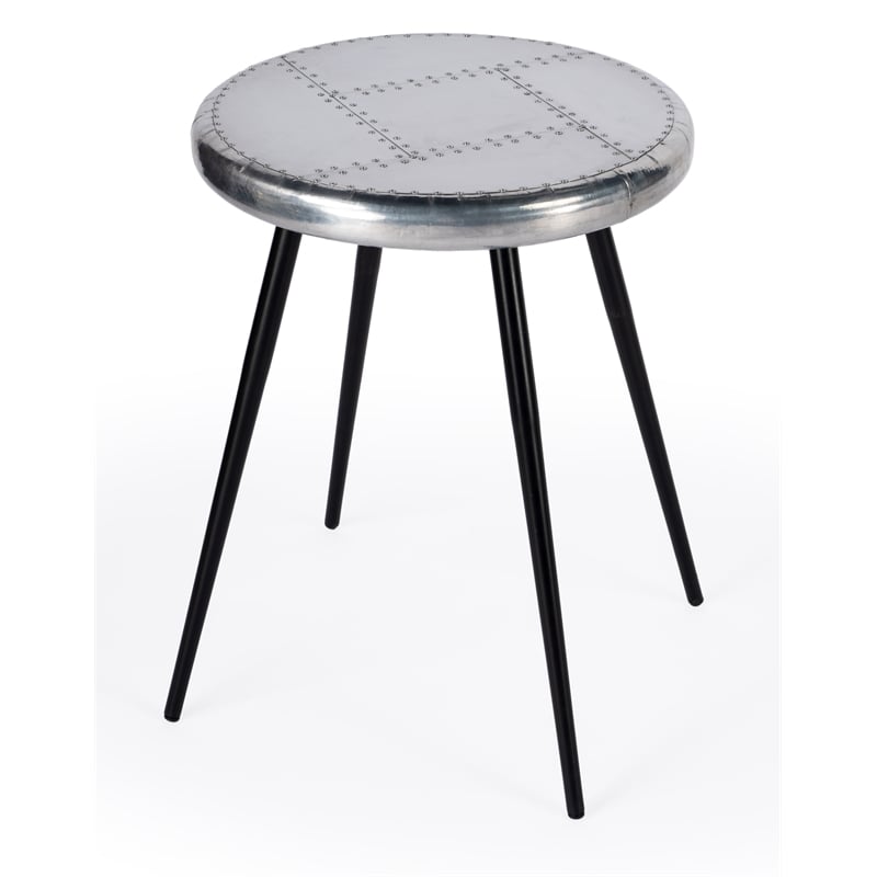 Home Square Metal Aviator Accent Table in Silver Finish - Set of 2