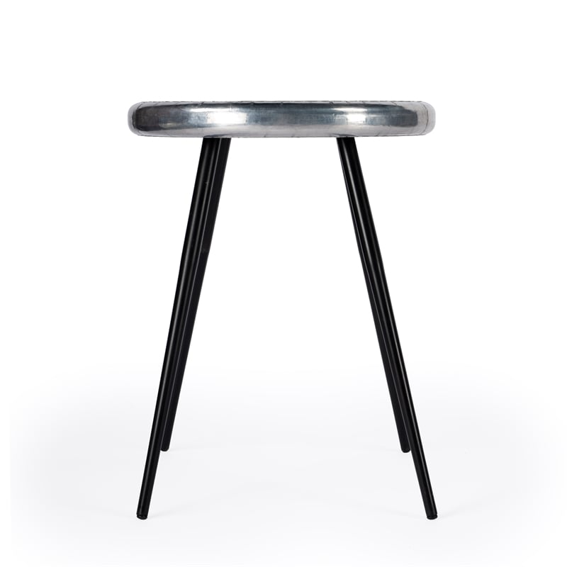 Home Square Metal Aviator Accent Table in Silver Finish - Set of 2