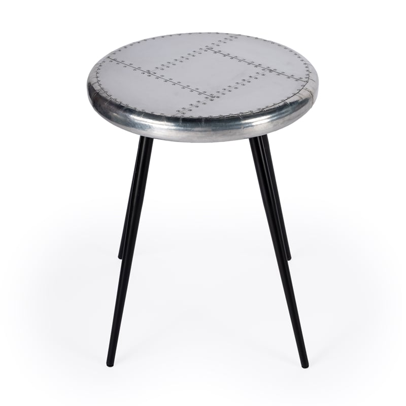 Home Square Metal Aviator Accent Table in Silver Finish - Set of 2