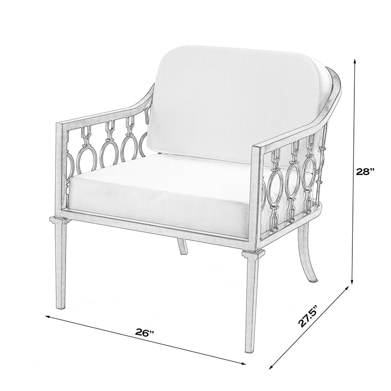 Home Square Iron Upholstered Outdoor Lounge Chair in Black - Set of 2