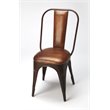 Home Square Industrial Chic Dining Chair in Brown - Set of 2