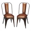 Home Square Industrial Chic Dining Chair in Brown - Set of 2