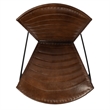 Home Square Iron and Leather Accent Chair in Borwn - Set of 2