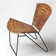 Home Square Metal & Leather Accent Chair in Medium Brown - Set of 2
