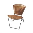 Home Square Metal & Leather Accent Chair in Medium Brown - Set of 2