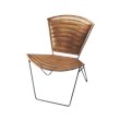 Home Square Metal & Leather Accent Chair in Medium Brown - Set of 2