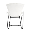 Home Square Iron & Leather Accent Chair in White Finish - Set of 2