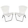 Home Square Iron & Leather Accent Chair in White Finish - Set of 2