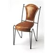 Home Square Modern Leather Side Chair in Medium Brown - Set of 2