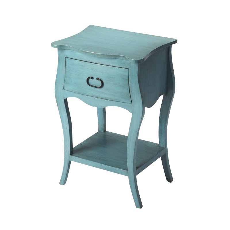 Home Square 1 Drawer Nightstand in Rustic Blue Finish - Set of 2