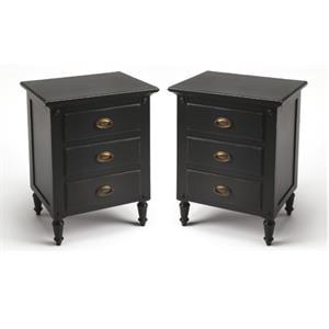 home square traditional wood petite chest in black - set of 2