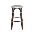Home Square Rattan Bar Stool in Chocolate & White - Set of 2