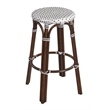Home Square Rattan Bar Stool in Chocolate & White - Set of 2
