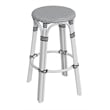 Home Square Modern Rattan Backless Bar Stool in White - Set of 2