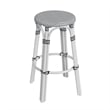 Home Square Modern Rattan Backless Bar Stool in White - Set of 2