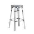 Home Square Modern Rattan Backless Bar Stool in White - Set of 2