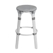 Home Square Modern Rattan Backless Bar Stool in White - Set of 2