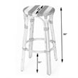 Home Square Modern Rattan Backless Bar Stool in White - Set of 2