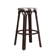 Home Square Rattan Backless Bar Stool in Coffee & White - Set of 2