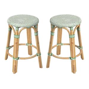 home square rattan round backless counter stool- set of 2