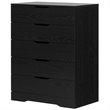 Home Square 3-Piece Set with 2 Nightstands and 5 Drawer Chest in Black Oak